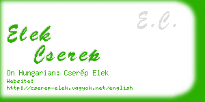 elek cserep business card