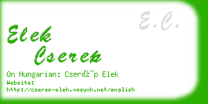 elek cserep business card